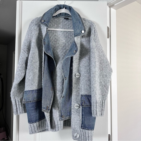 SAACHI Denim Knit Cardigan - Picture 4 of 7